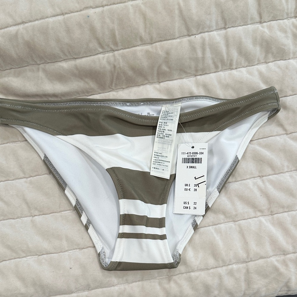Abercrombie Olive and White Swim Bottom